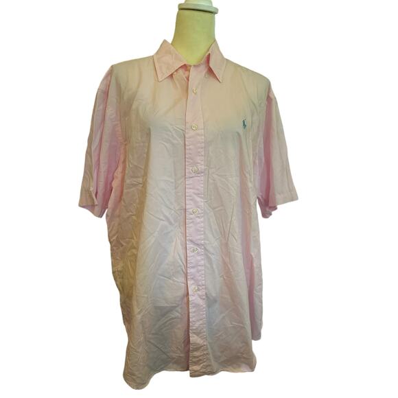 Ralph Lauren Polo Vintage Short Sleeve Classic Fit Shirt, Size XL, Pink - Picture 1 of 7